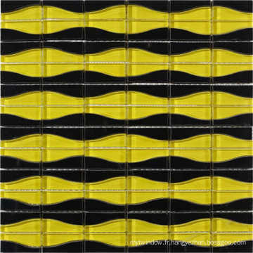 Dessins en mosaïque de cristal noir et jaune